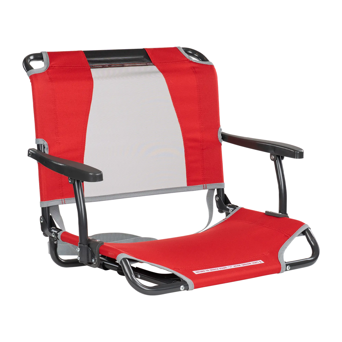Secure-Hook Big Comfort Stadium Chair with Armrests - Choice 465 - Bleacher-Friendly Stadium Chair with Back Support - Red
