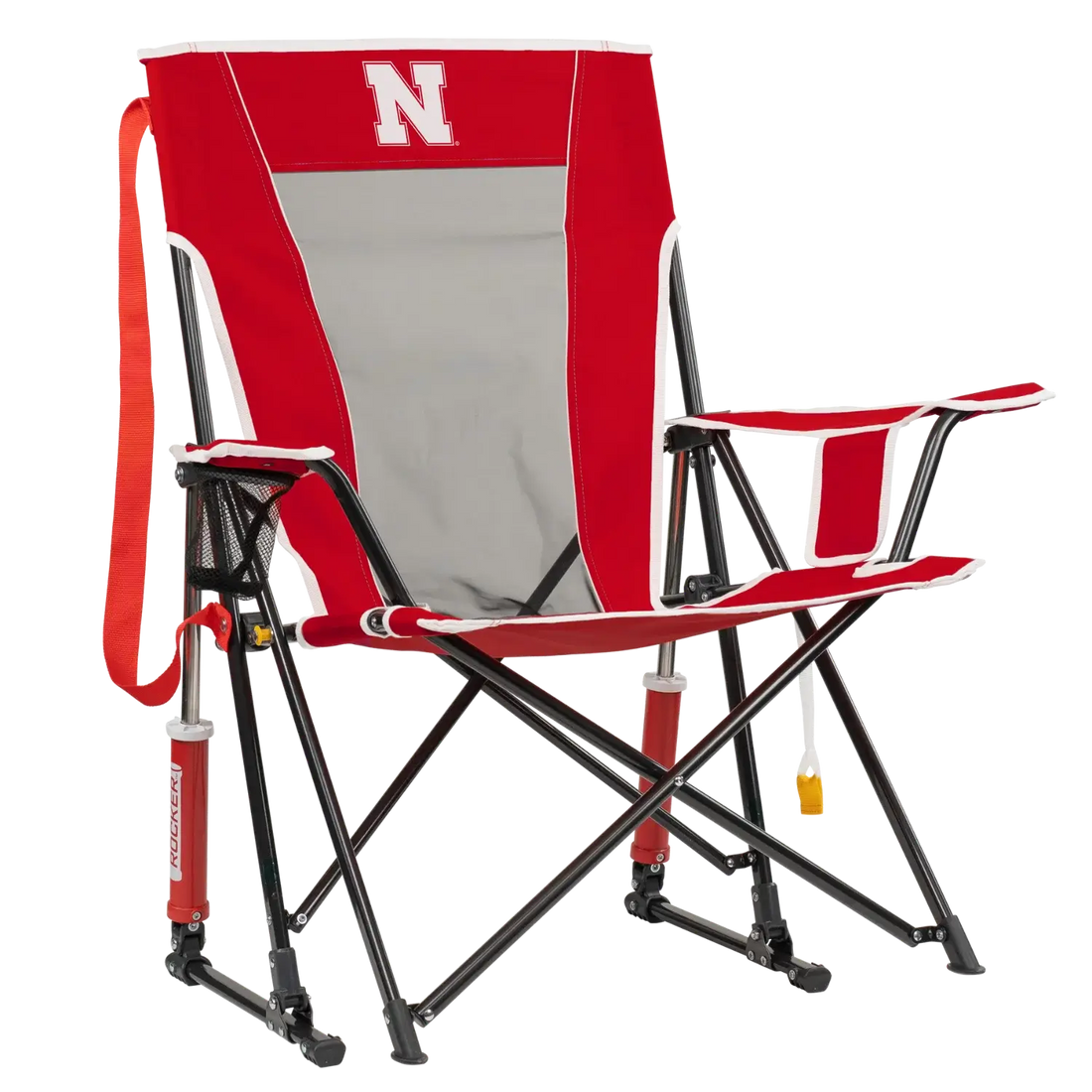 Premium All-Weather College Comfort Pro Rocker - Nebraska Cornhuskers - Choice 161 - Patented Spring-Action Rocking Chair for Camping - Default Title