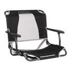 Secure-Hook Big Comfort Stadium Chair with Armrests - Choice 465 - Bleacher-Friendly Stadium Chair with Back Support - Black
