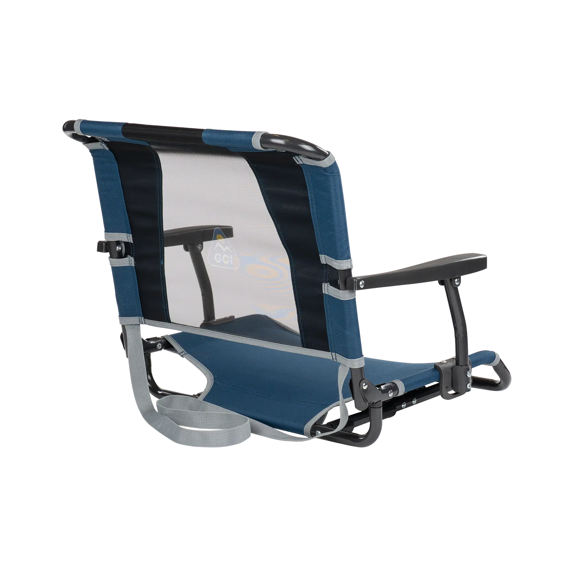 Secure-Hook Big Comfort Stadium Chair with Armrests - Choice 465 - Bleacher-Friendly Stadium Chair with Back Support Detail