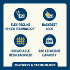 Premium All-Weather Stadium Rock-Cliner - Choice 540 - Freestyle Rocker Portable Outdoor Folding Chair Detail