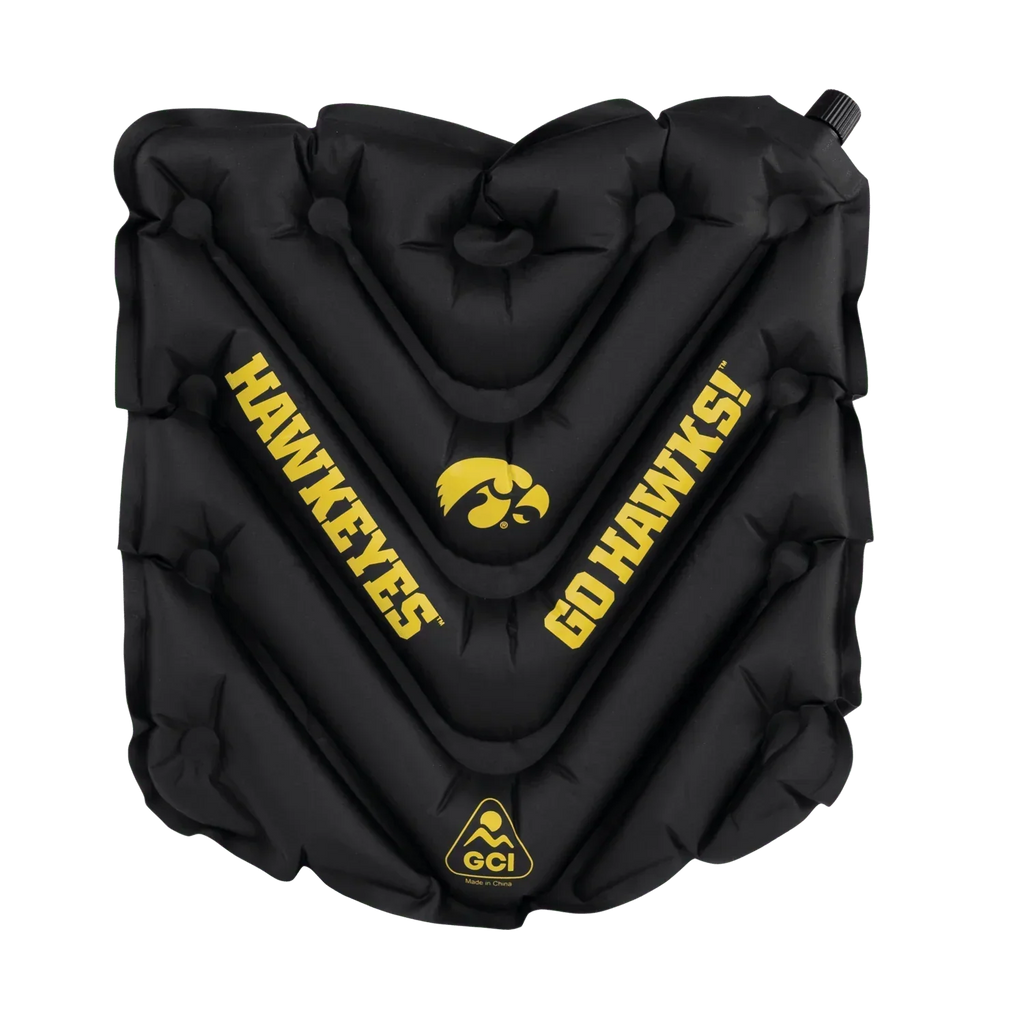 Compact Cushion College V Seat Inflatable Stadium Cushion - Iowa Hawkeyes - Choice 157 - Lightweight Folding Bleacher Chair with Cushioning - Default Title