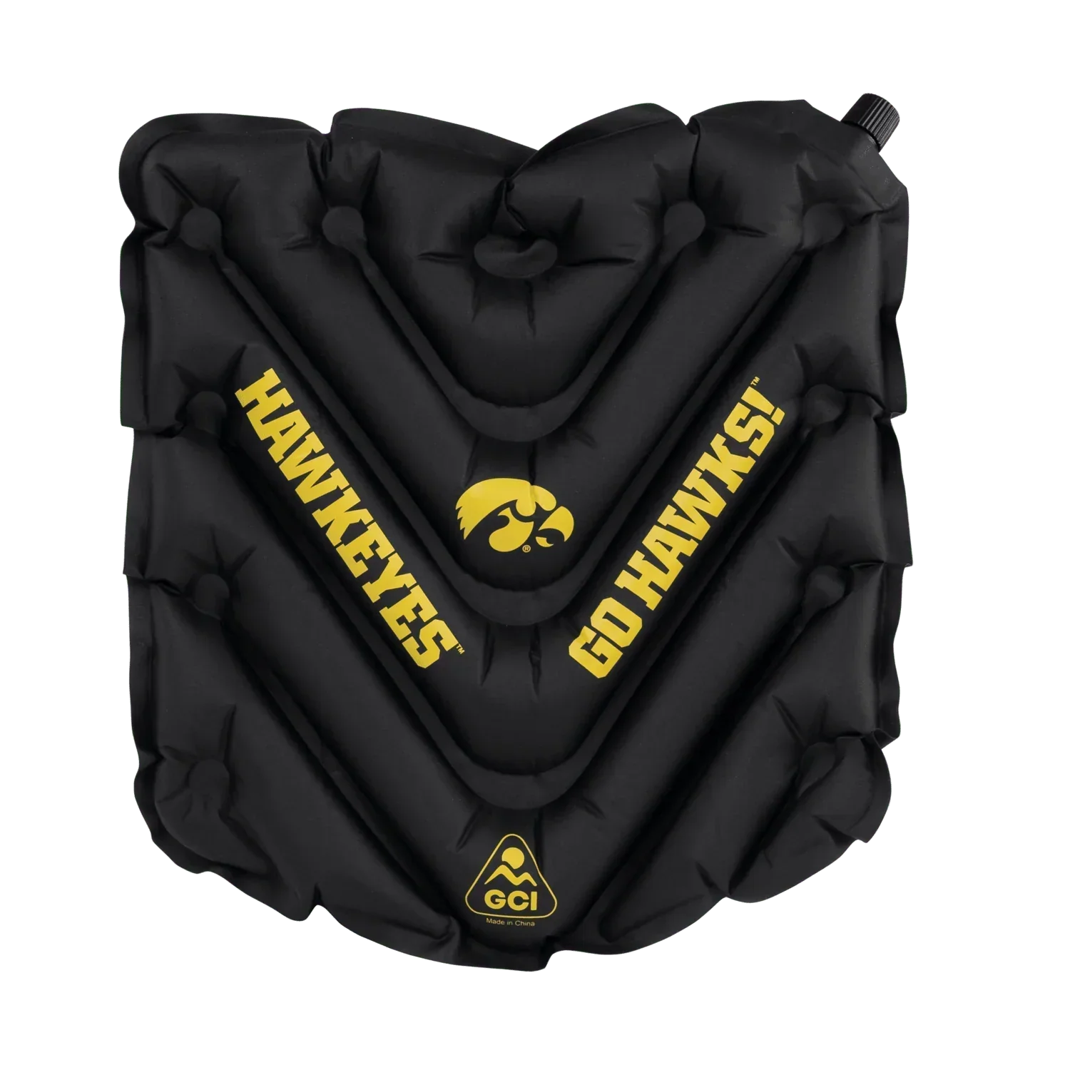 Compact Cushion College V Seat Inflatable Stadium Cushion - Iowa Hawkeyes - Choice 157 - Lightweight Folding Bleacher Chair with Cushioning - Default Title