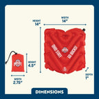 Ultra-Lightweight College V Seat Inflatable Stadium Cushion - Ohio State Buckeyes - Choice 778 - Lightweight Folding Bleacher Chair with Cushioning Detail