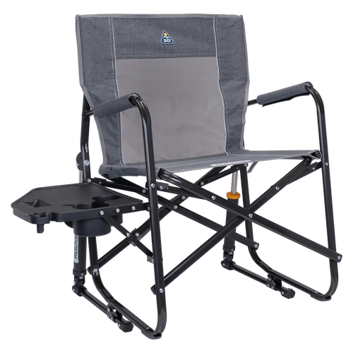 Heavy-Duty Freestyle Freestyle Rocker with Side Table - Choice 853 - RoadTrip Rocker Smooth Motion Camp Chair - Heathered Pewter