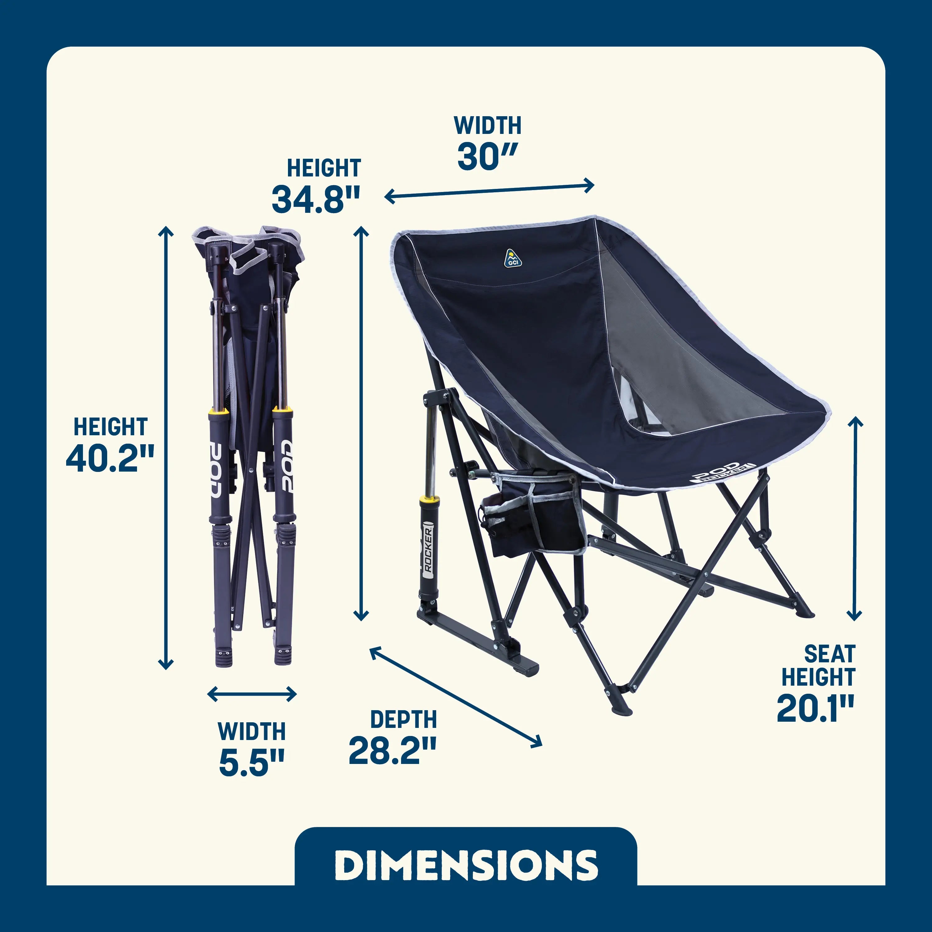 Patented Spring-Action Pod Rocker - Choice 933 - Heavy-Duty Kickback Rocker with Beverage Holder Detail