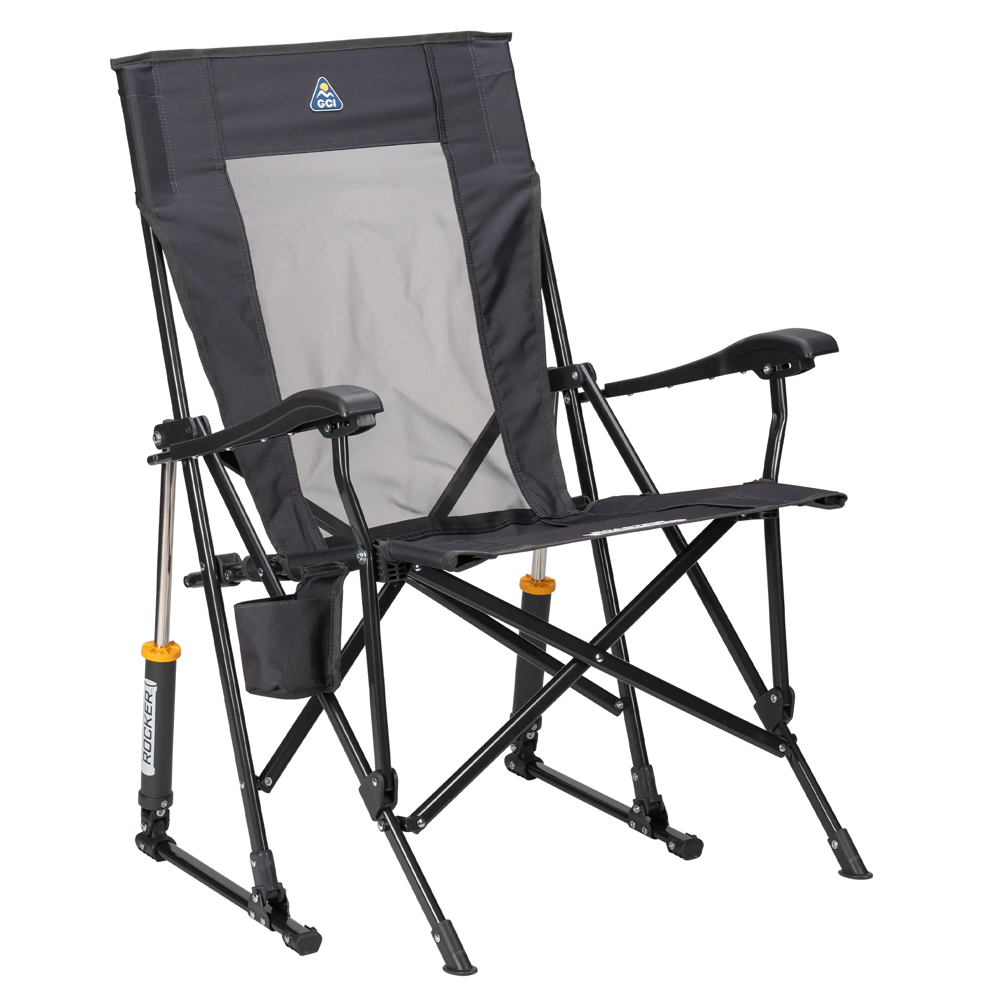 Smooth Motion RoadTrip Rocker - Choice 855 - Patented Spring-Action Rocking Chair for Camping - Dark Charcoal
