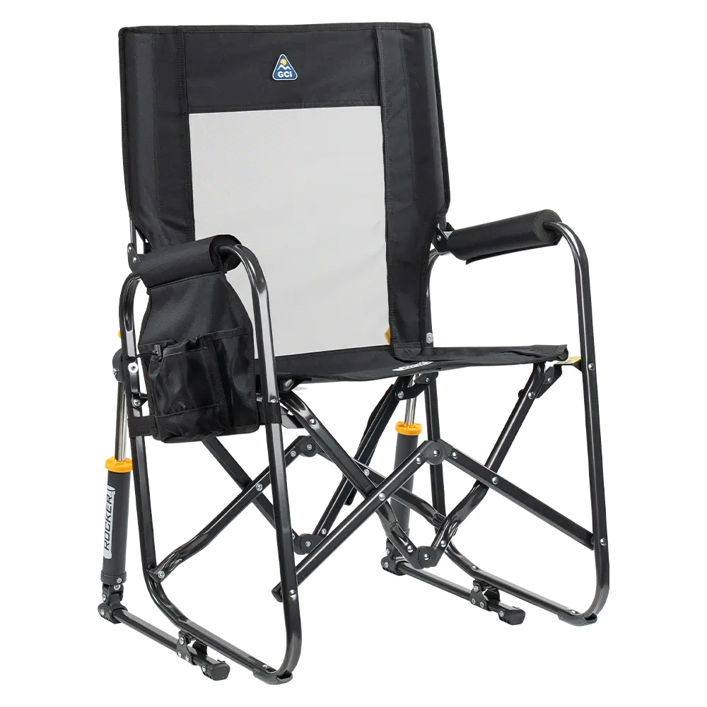 Patented Spring-Action Stowaway Rocker - Choice 794 - Patented Spring-Action Rocking Chair for Camping - Black