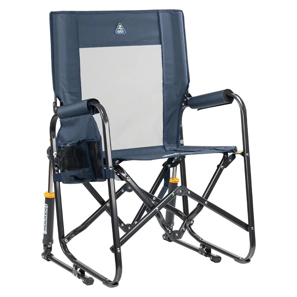 Patented Spring-Action Stowaway Rocker - Choice 794 - Patented Spring-Action Rocking Chair for Camping - Denim