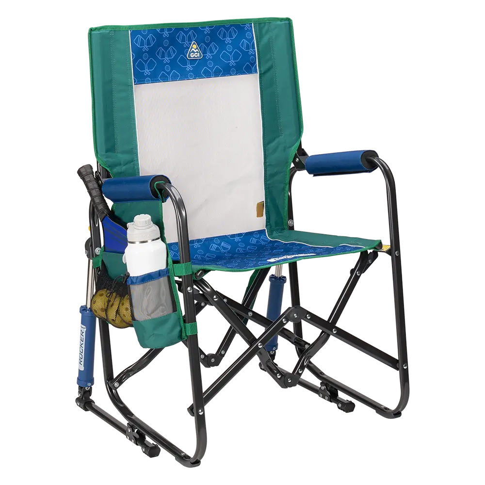 Patented Spring-Action Stowaway Rocker - Choice 794 - Patented Spring-Action Rocking Chair for Camping - Pickleball Green