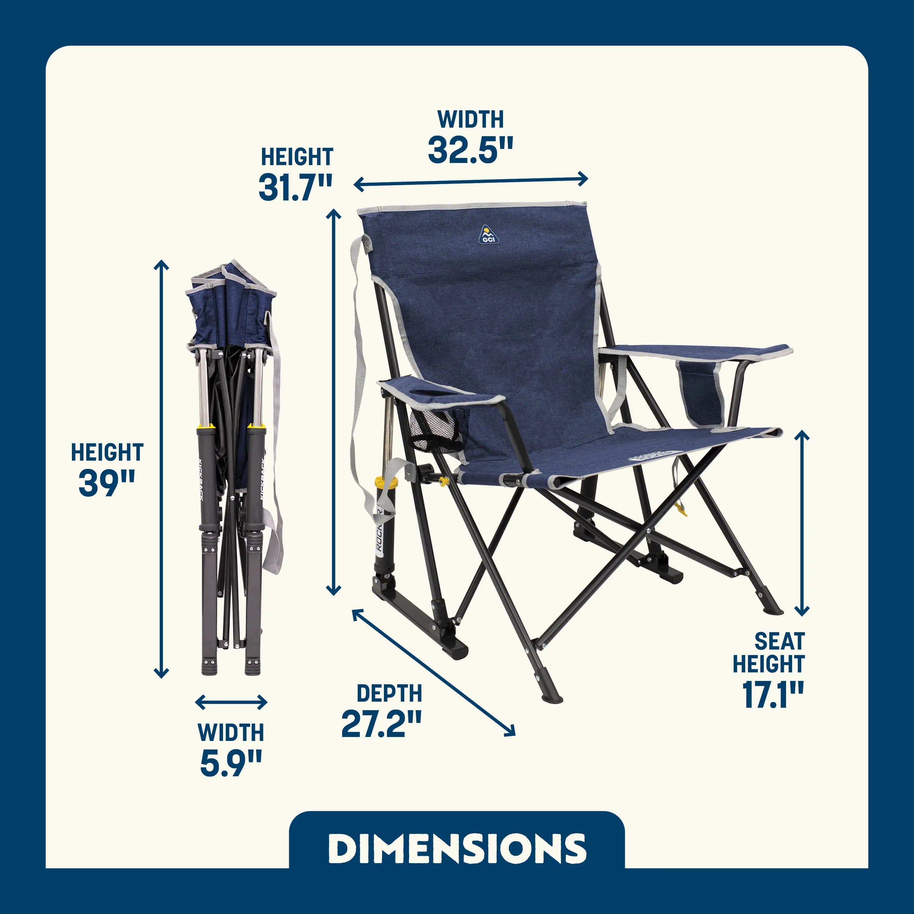 Luxury Camp Kickback Rocker - Choice 345 - Heavy-Duty Kickback Rocker with Beverage Holder Detail
