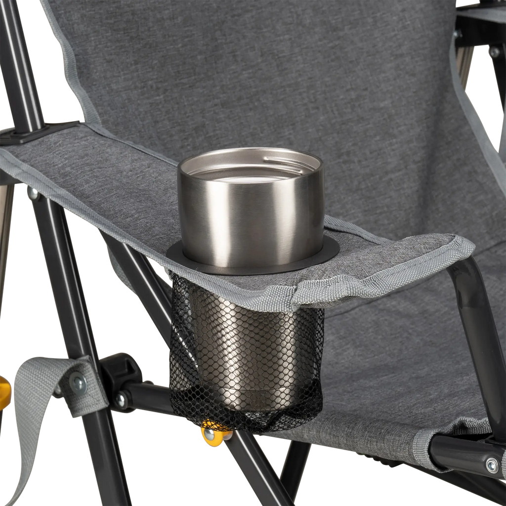 Luxury Camp Kickback Rocker - Choice 345 - Heavy-Duty Kickback Rocker with Beverage Holder Detail