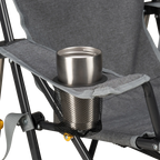 Luxury Camp Kickback Rocker - Choice 345 - Heavy-Duty Kickback Rocker with Beverage Holder Detail
