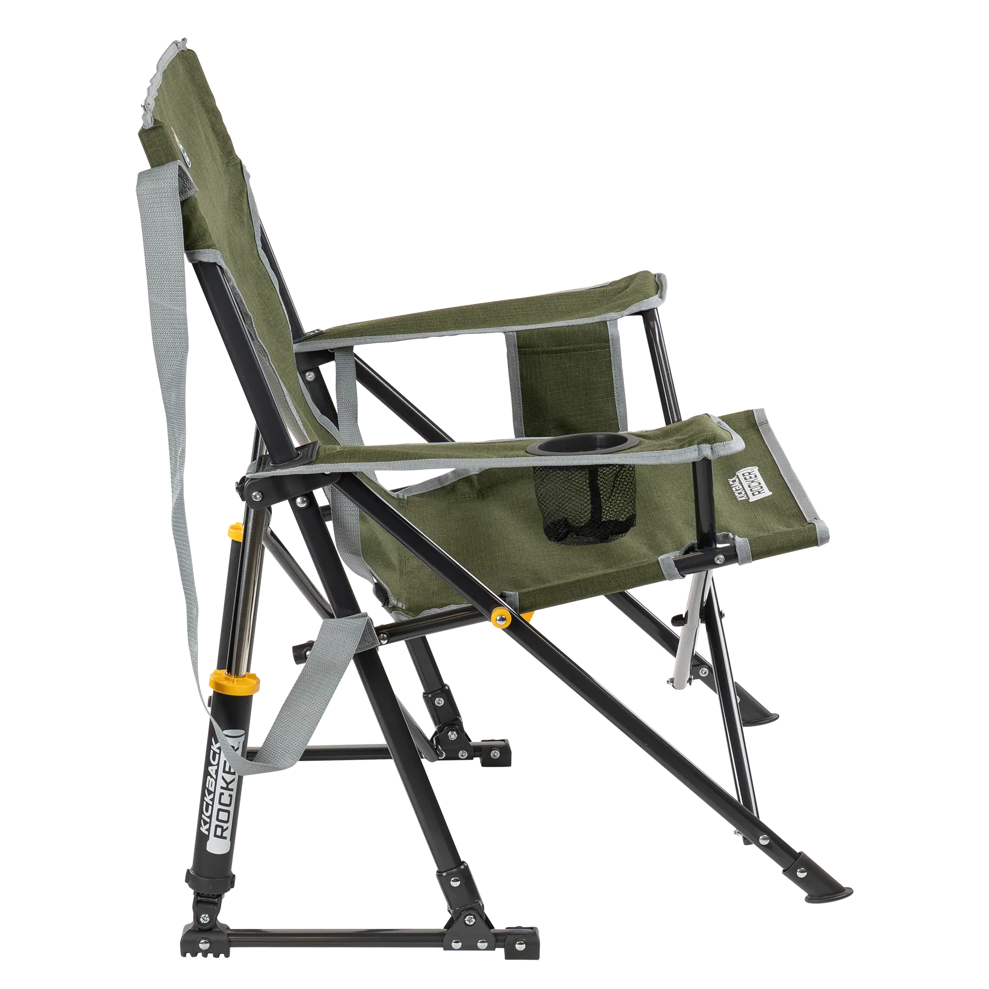 Luxury Camp Kickback Rocker - Choice 345 - Heavy-Duty Kickback Rocker with Beverage Holder Detail