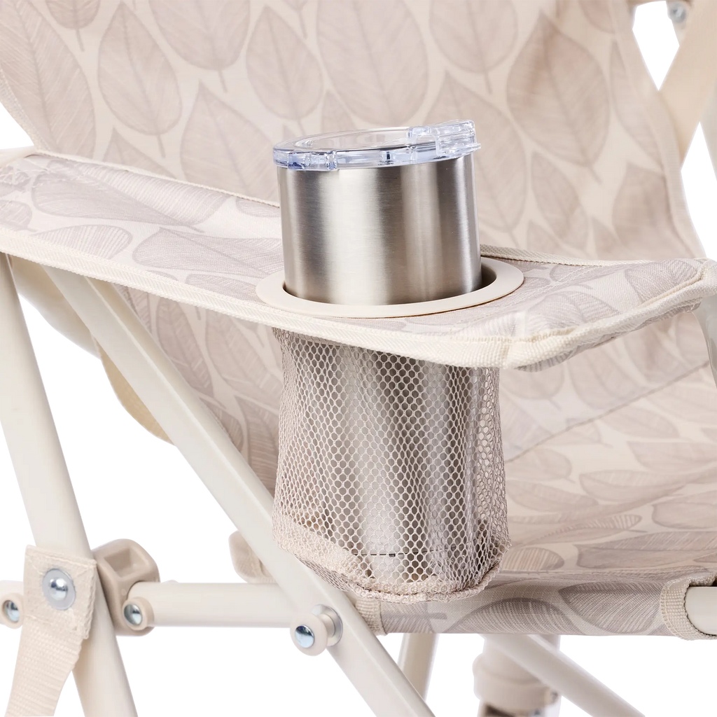 Luxury Camp Kickback Rocker - Choice 345 - Heavy-Duty Kickback Rocker with Beverage Holder Detail