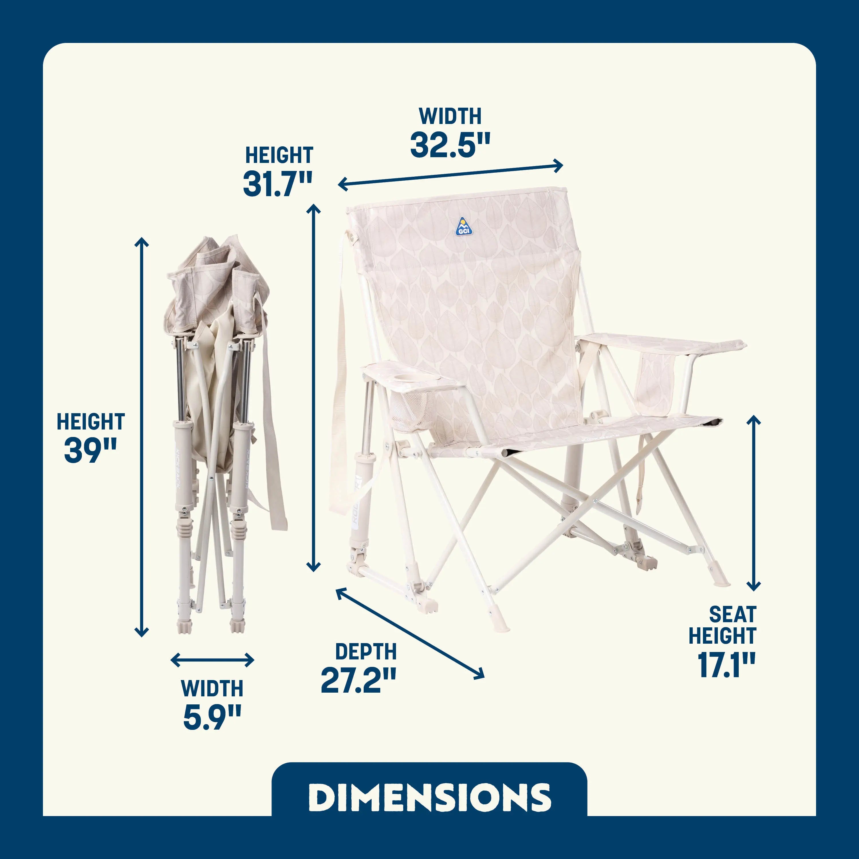Luxury Camp Kickback Rocker - Choice 345 - Heavy-Duty Kickback Rocker with Beverage Holder Detail
