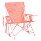Luxury Camp Kickback Rocker - Choice 345 - Heavy-Duty Kickback Rocker with Beverage Holder - Soft Pink Leaf