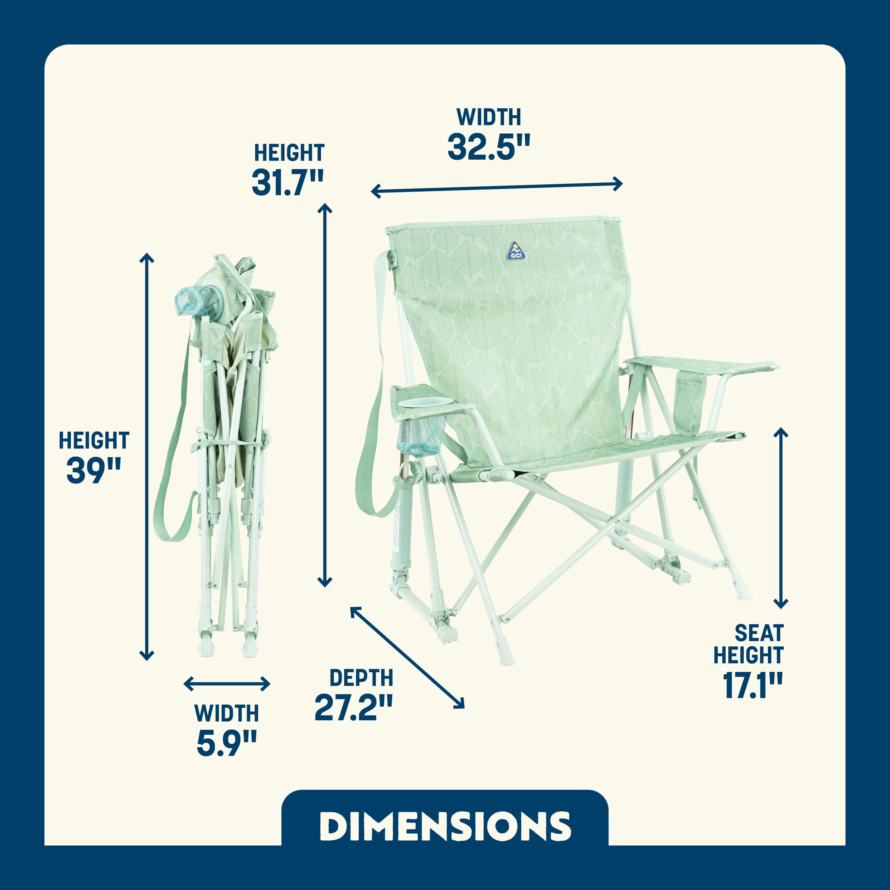 Luxury Camp Kickback Rocker - Choice 345 - Heavy-Duty Kickback Rocker with Beverage Holder Detail