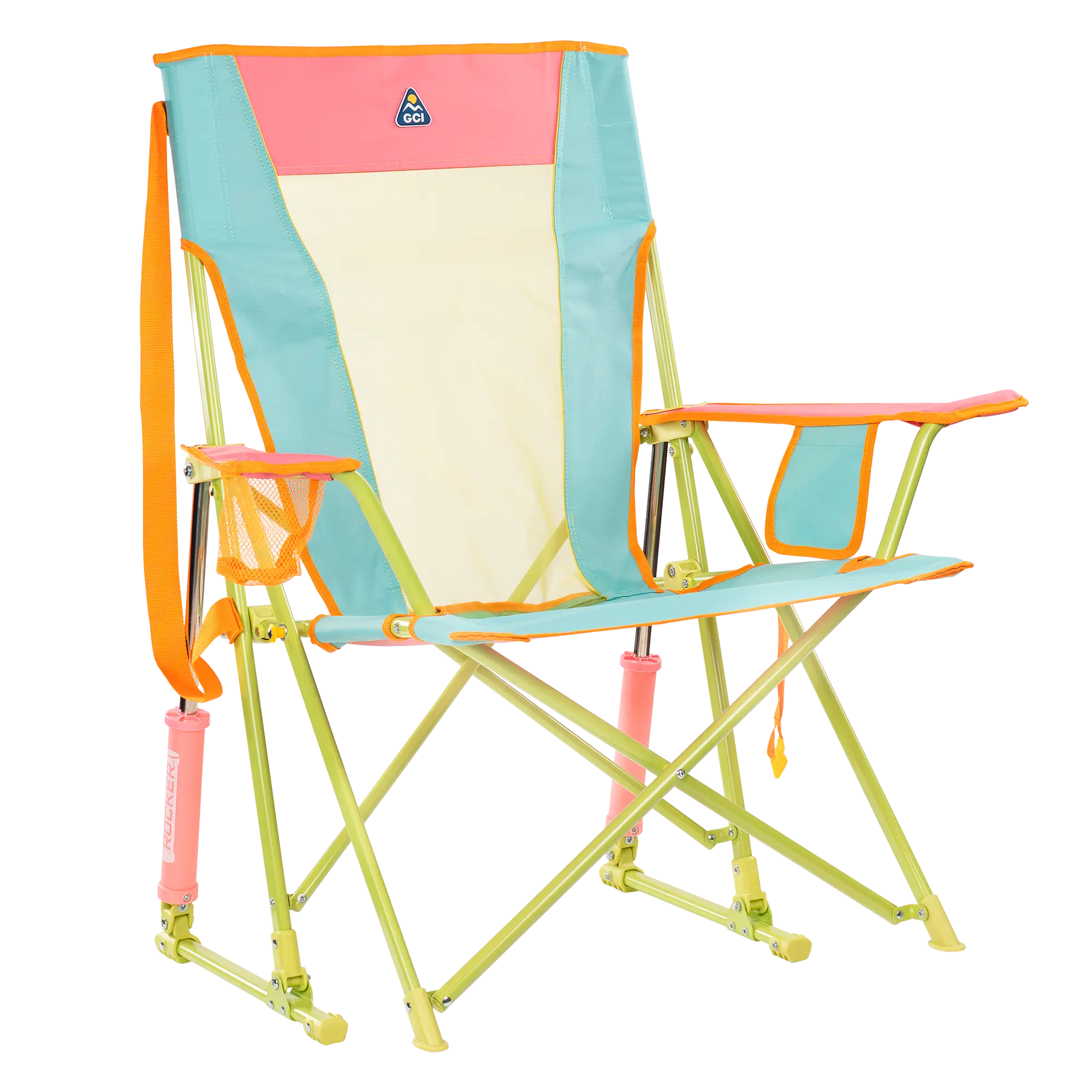 Heavy-Duty Freestyle Comfort Pro Rocker - Choice 375 - Heavy-Duty Kickback Rocker with Beverage Holder - Sweet Tea