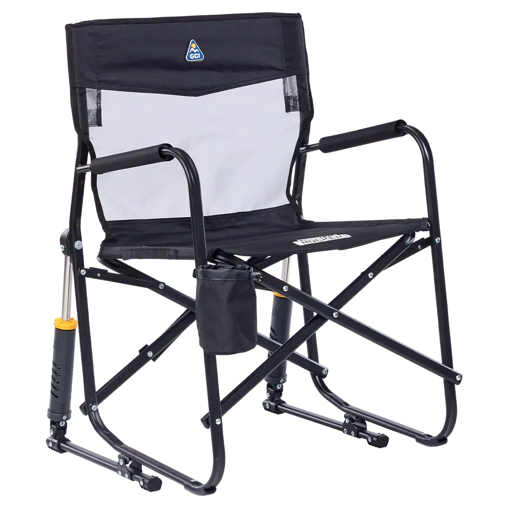 Patented Spring-Action Freestyle Rocker Elite - Choice 460 - Patented Spring-Action Rocking Chair for Camping - Black