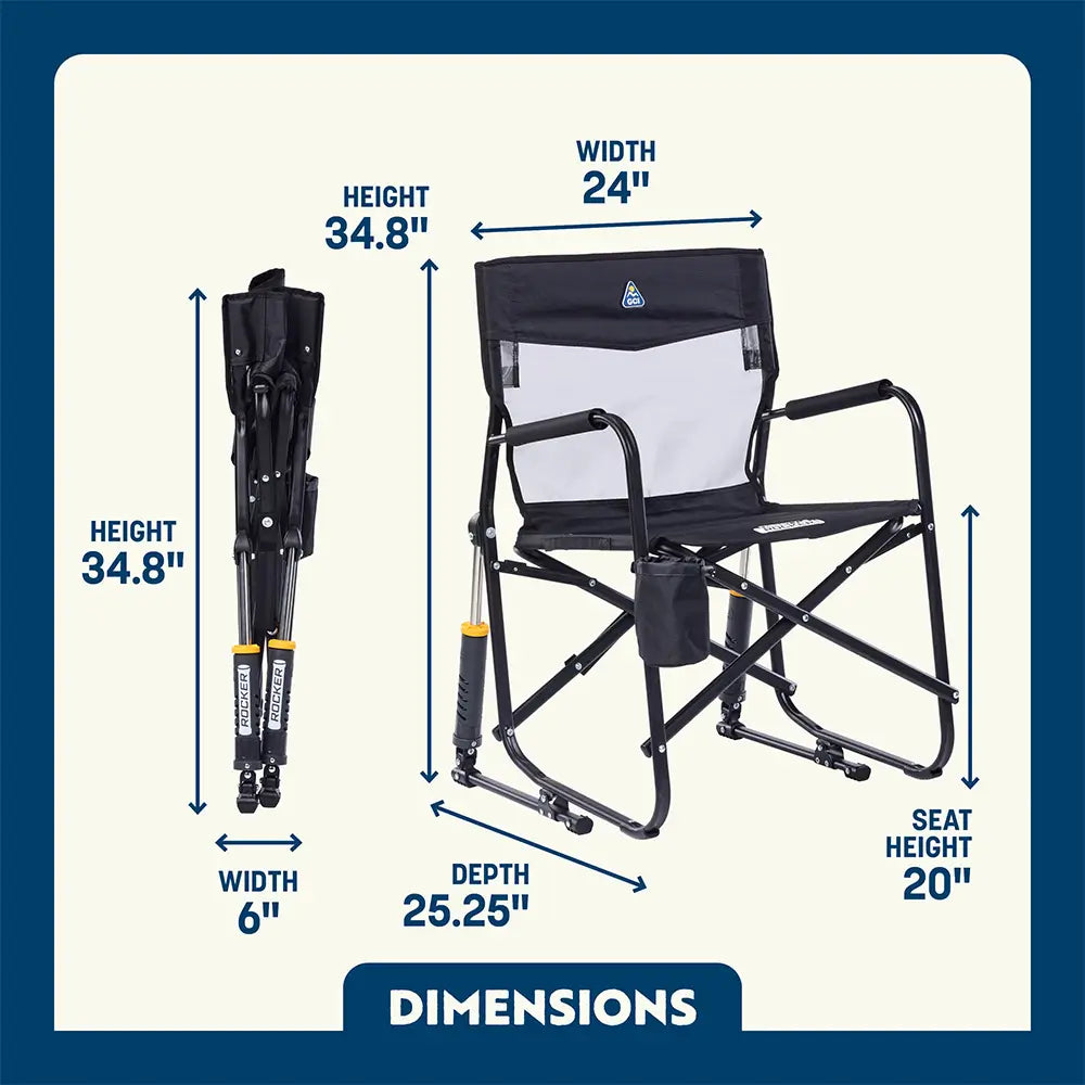 Patented Spring-Action Freestyle Rocker Elite - Choice 460 - Patented Spring-Action Rocking Chair for Camping Detail