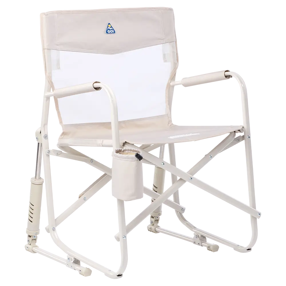 Patented Spring-Action Freestyle Rocker Elite - Choice 460 - Patented Spring-Action Rocking Chair for Camping - Soft Neutral