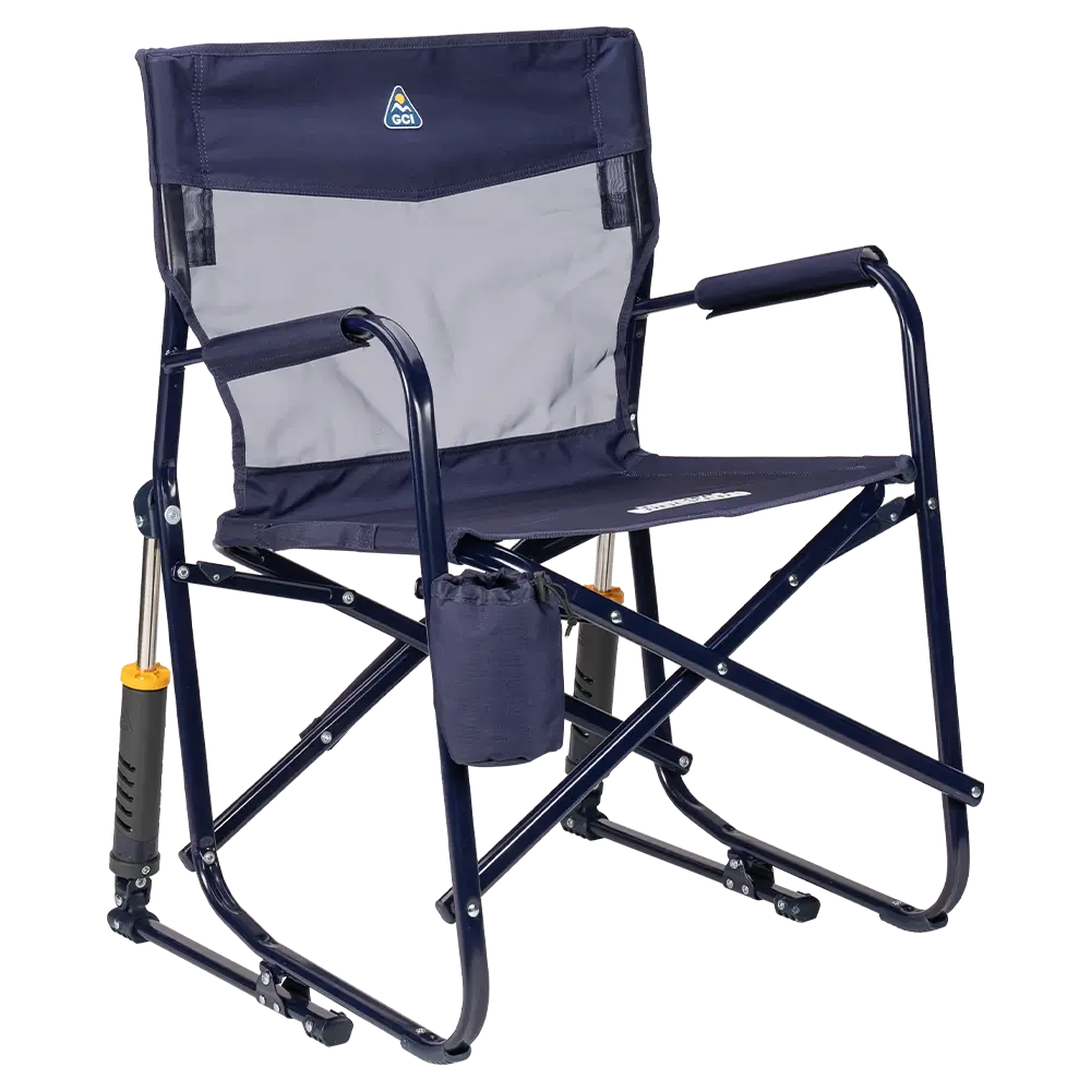 Patented Spring-Action Freestyle Rocker Elite - Choice 460 - Patented Spring-Action Rocking Chair for Camping - Rich Blue