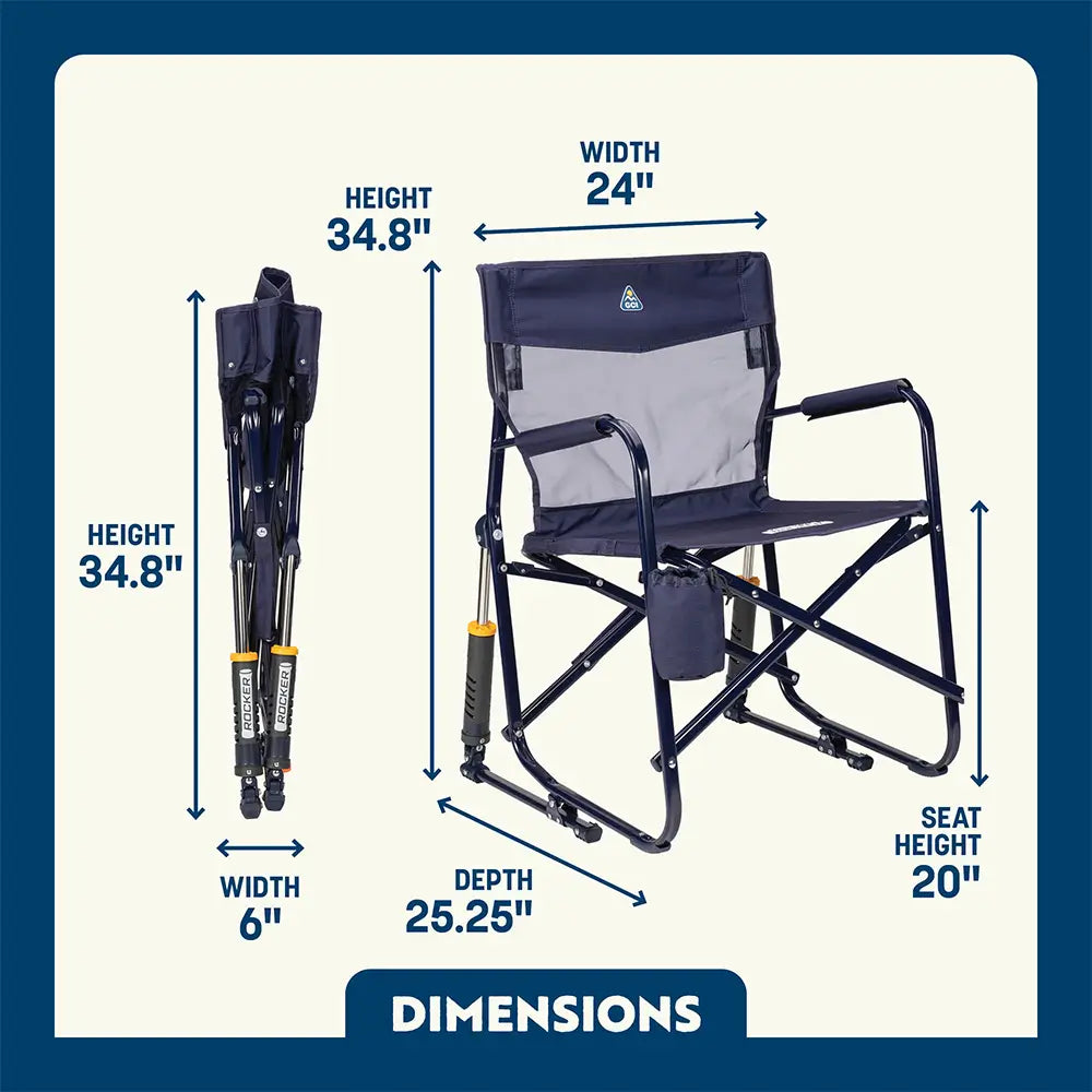 Patented Spring-Action Freestyle Rocker Elite - Choice 460 - Patented Spring-Action Rocking Chair for Camping Detail