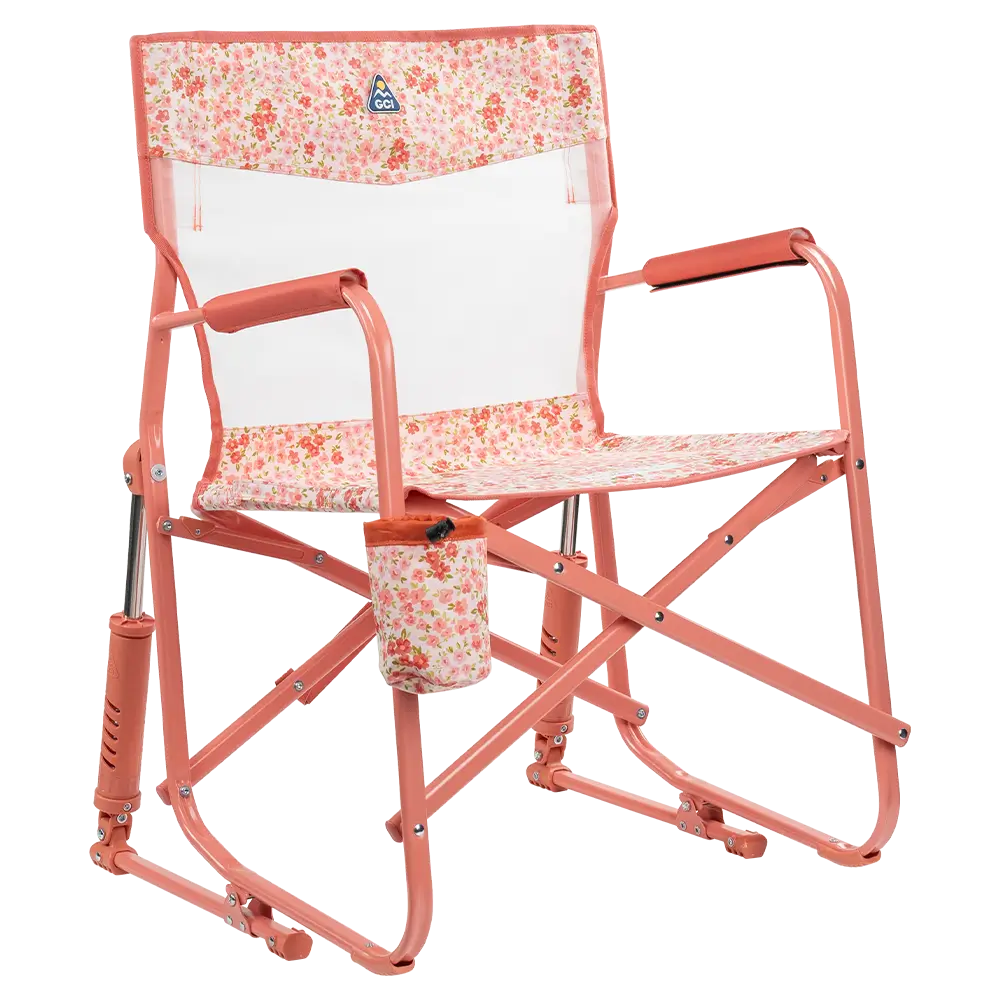 Patented Spring-Action Freestyle Rocker Elite - Choice 460 - Patented Spring-Action Rocking Chair for Camping - Pink Sundress