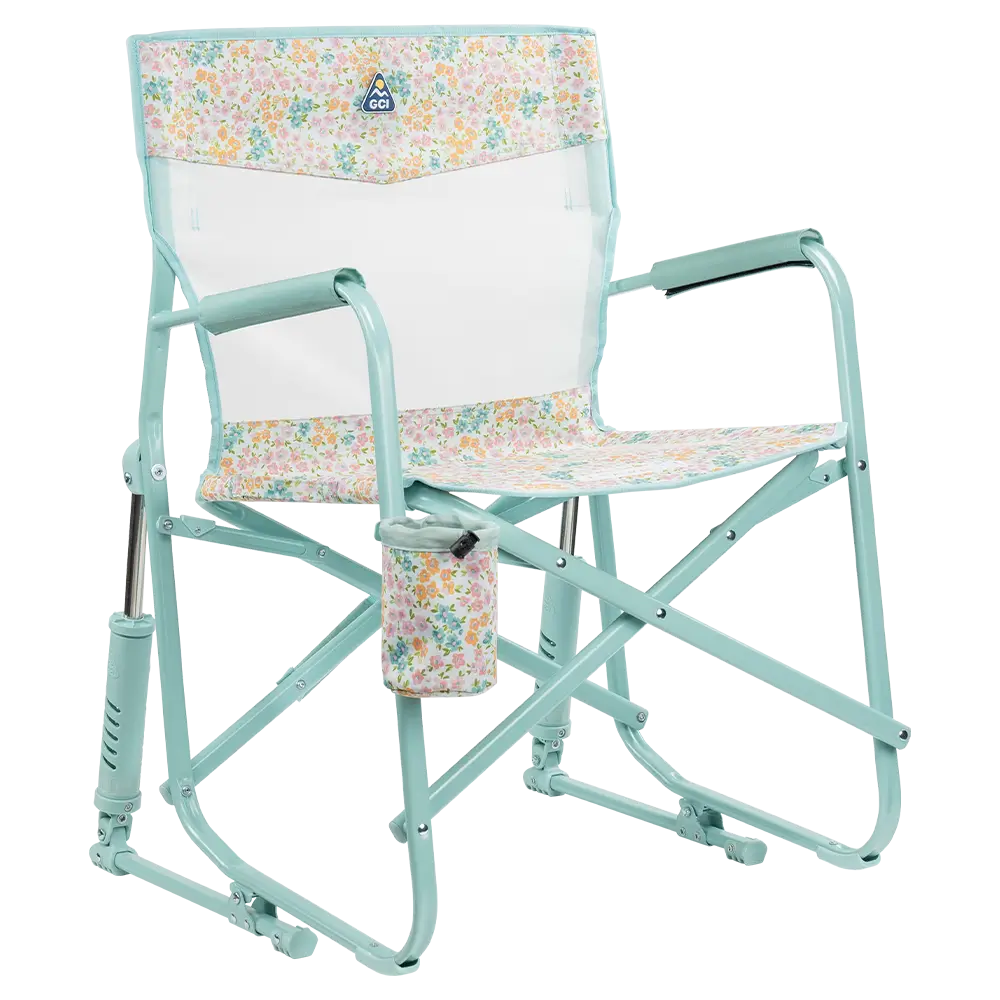 Patented Spring-Action Freestyle Rocker Elite - Choice 460 - Patented Spring-Action Rocking Chair for Camping - Teal Sundress