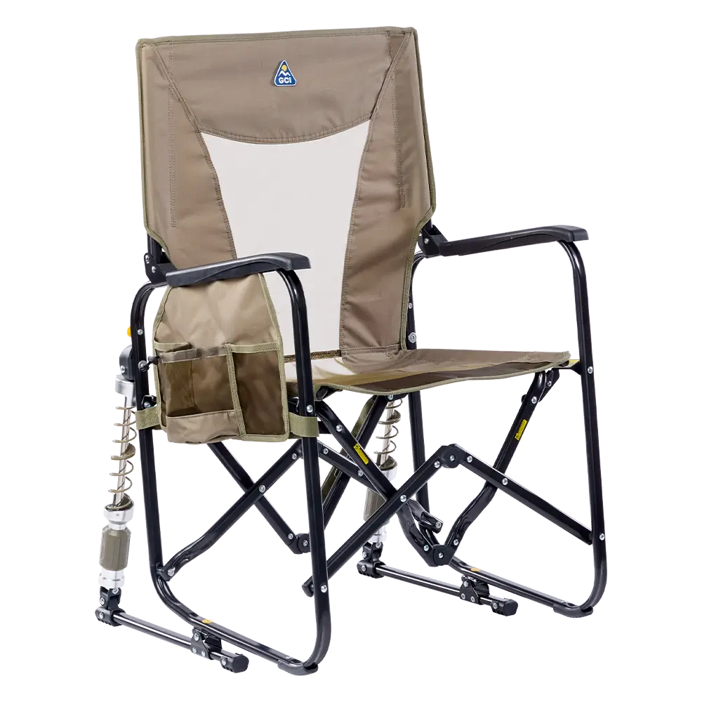 Luxury Camp Adjustable Rocker - Choice 573 - Freestyle Rocker Portable Outdoor Folding Chair - Aged Fatigue