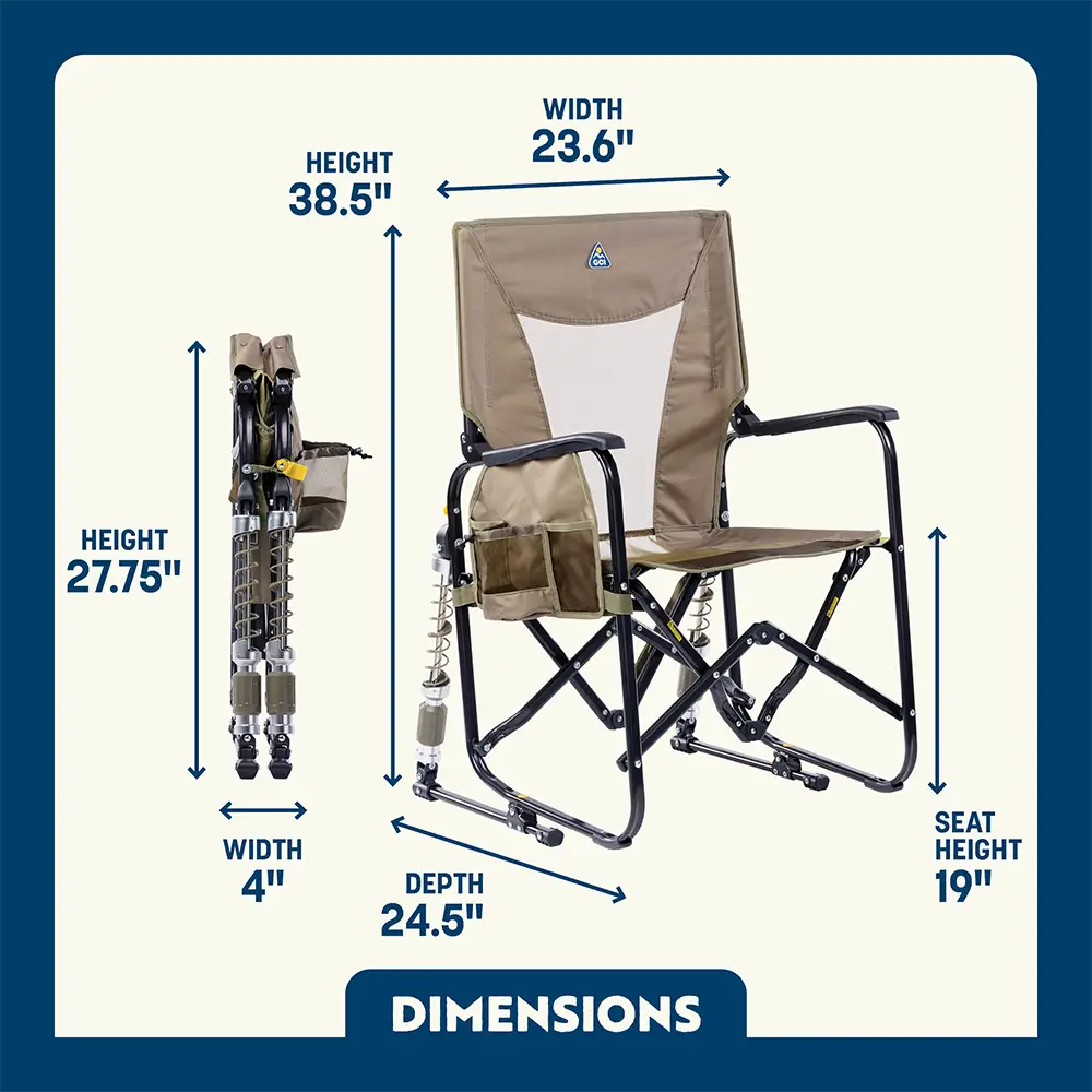 Luxury Camp Adjustable Rocker - Choice 573 - Freestyle Rocker Portable Outdoor Folding Chair Detail