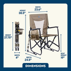 Luxury Camp Adjustable Rocker - Choice 573 - Freestyle Rocker Portable Outdoor Folding Chair Detail