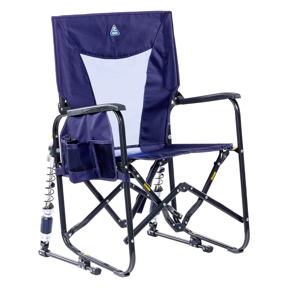 Luxury Camp Adjustable Rocker - Choice 573 - Freestyle Rocker Portable Outdoor Folding Chair - Rich Blue