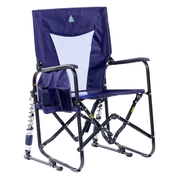 Luxury Camp Adjustable Rocker - Choice 573 - Freestyle Rocker Portable Outdoor Folding Chair - Rich Blue