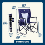Luxury Camp Adjustable Rocker - Choice 573 - Freestyle Rocker Portable Outdoor Folding Chair Detail