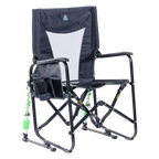 Luxury Camp Adjustable Rocker - Choice 573 - Freestyle Rocker Portable Outdoor Folding Chair - Dark Charcoal