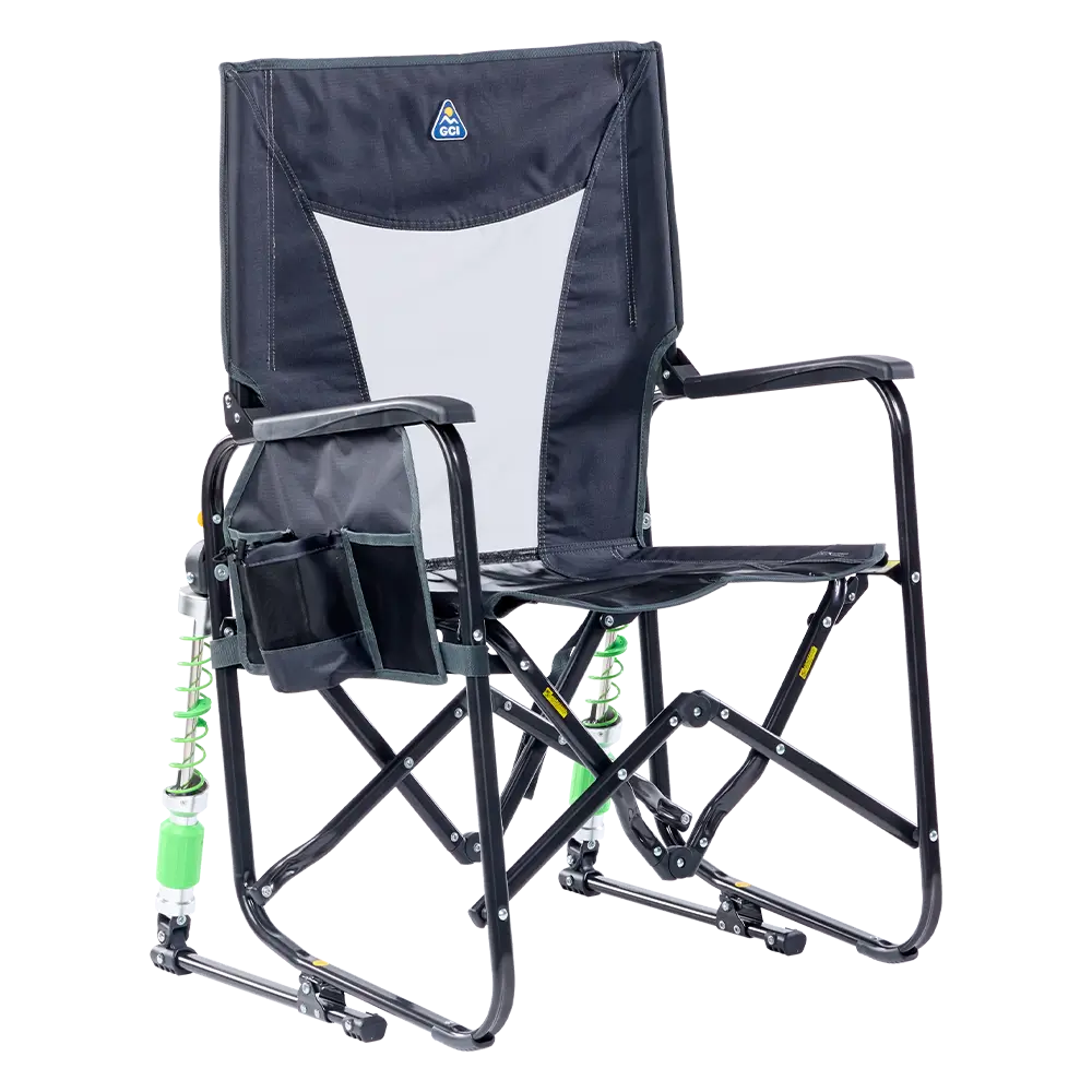 Luxury Camp Adjustable Rocker - Choice 573 - Freestyle Rocker Portable Outdoor Folding Chair - Dark Charcoal