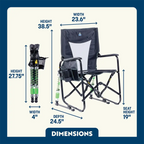 Luxury Camp Adjustable Rocker - Choice 573 - Freestyle Rocker Portable Outdoor Folding Chair Detail