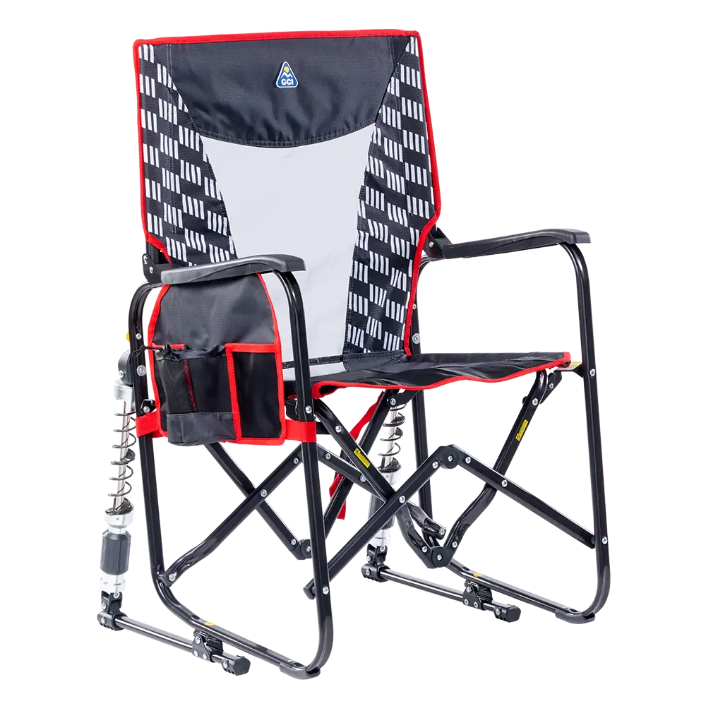 Luxury Camp Adjustable Rocker - Choice 573 - Freestyle Rocker Portable Outdoor Folding Chair - Charcoal Racing