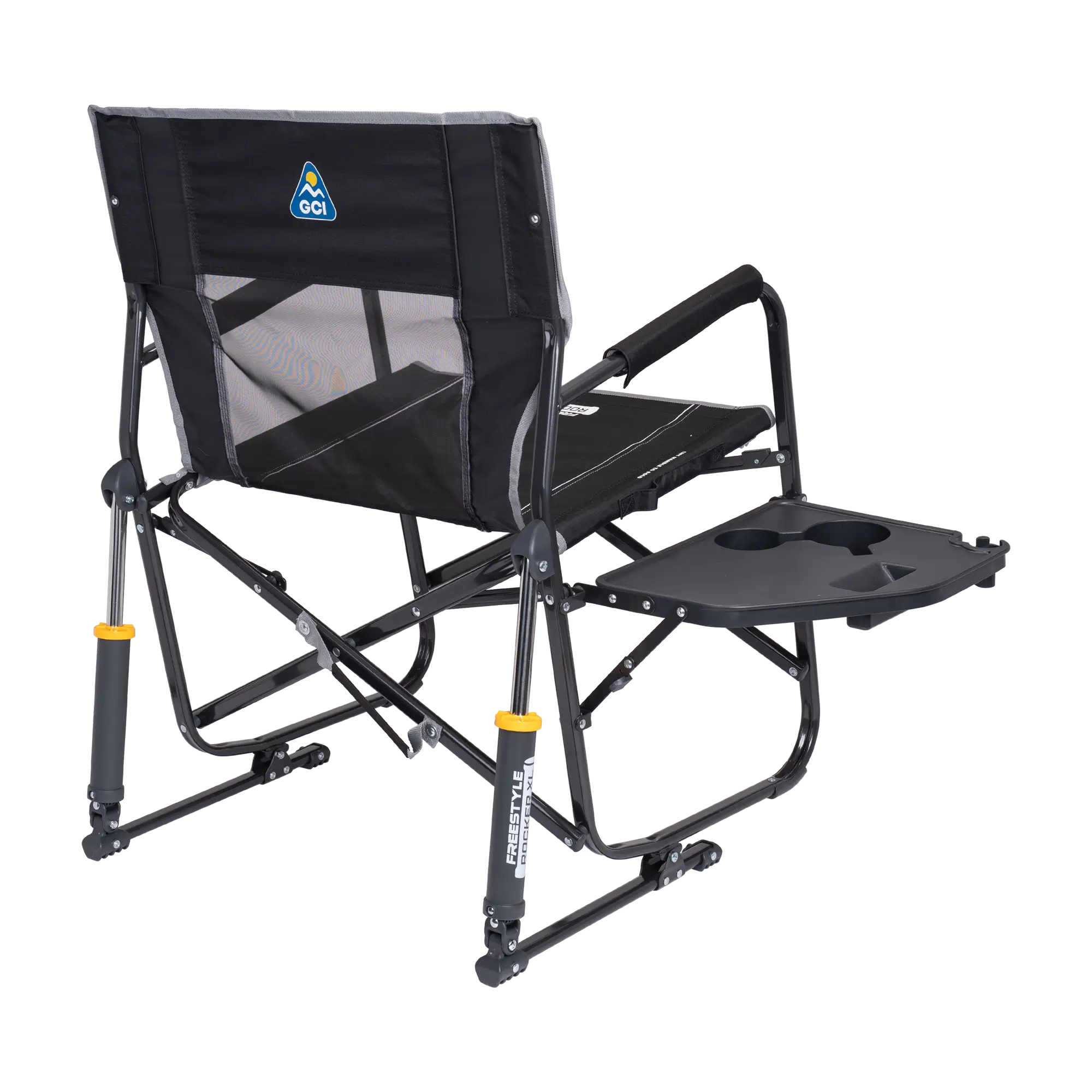 Smooth Motion Freestyle Rocker XL with Side Table - Choice 836 - Patented Spring-Action Rocking Chair for Camping Detail