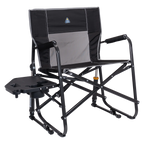 Smooth Motion Freestyle Rocker XL with Side Table - Choice 836 - Patented Spring-Action Rocking Chair for Camping - Black