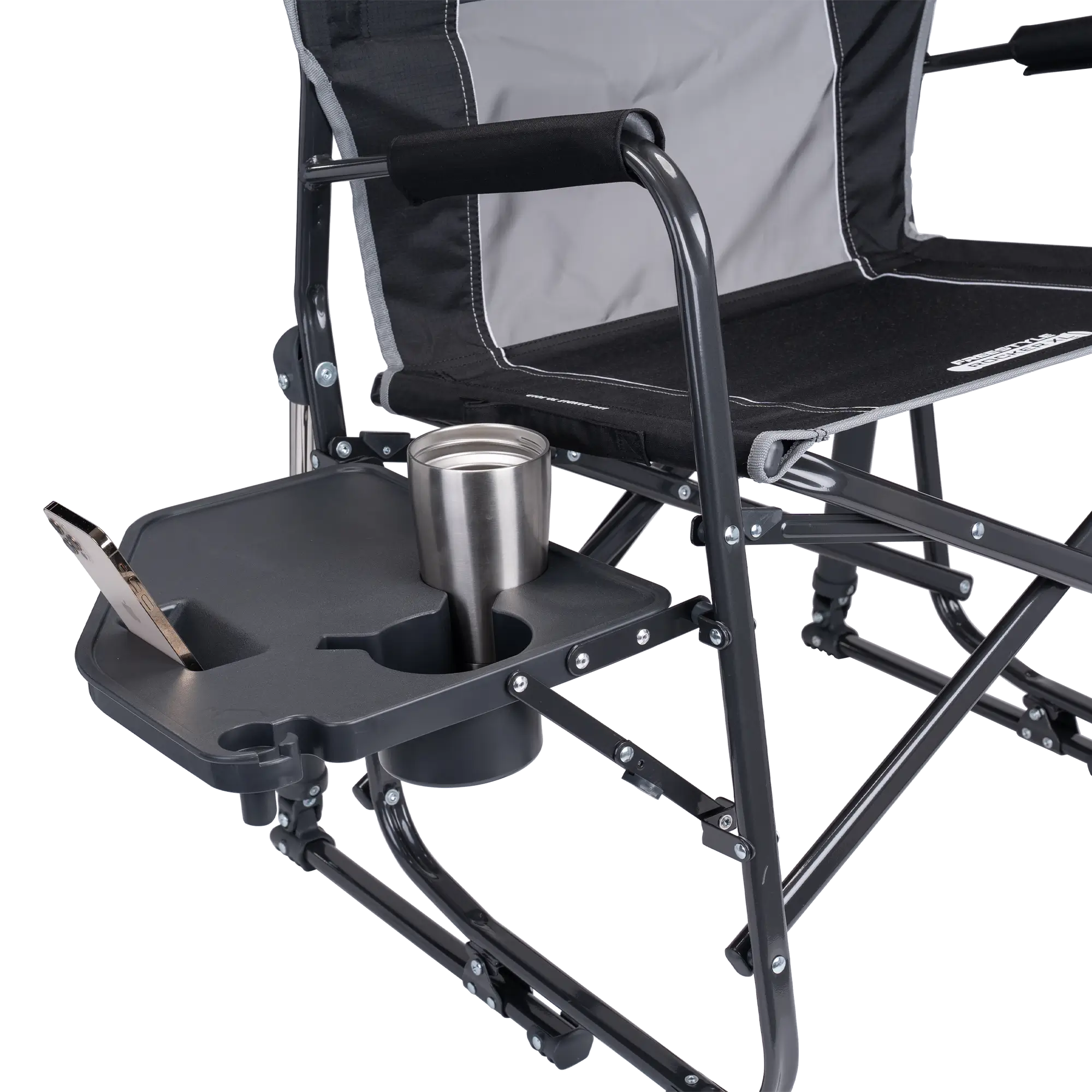 Smooth Motion Freestyle Rocker XL with Side Table - Choice 836 - Patented Spring-Action Rocking Chair for Camping Detail