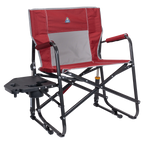 Smooth Motion Freestyle Rocker XL with Side Table - Choice 836 - Patented Spring-Action Rocking Chair for Camping - Cinnamon