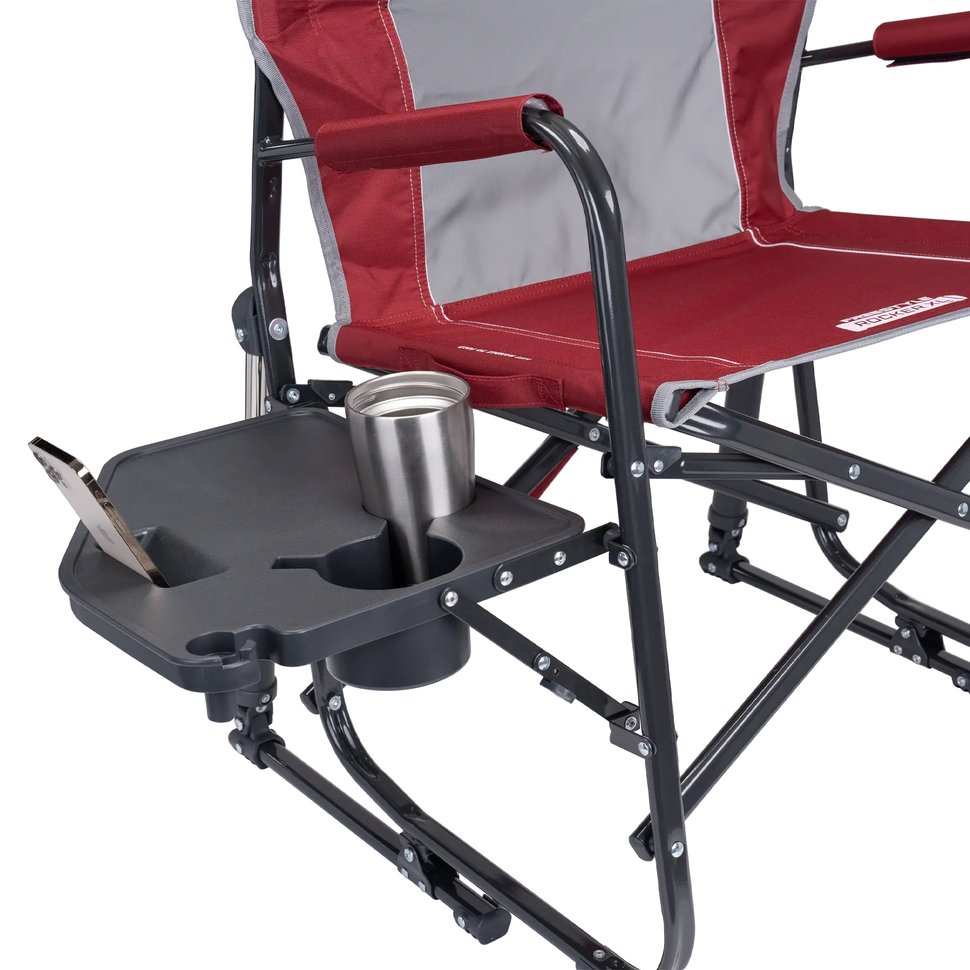 Smooth Motion Freestyle Rocker XL with Side Table - Choice 836 - Patented Spring-Action Rocking Chair for Camping Detail