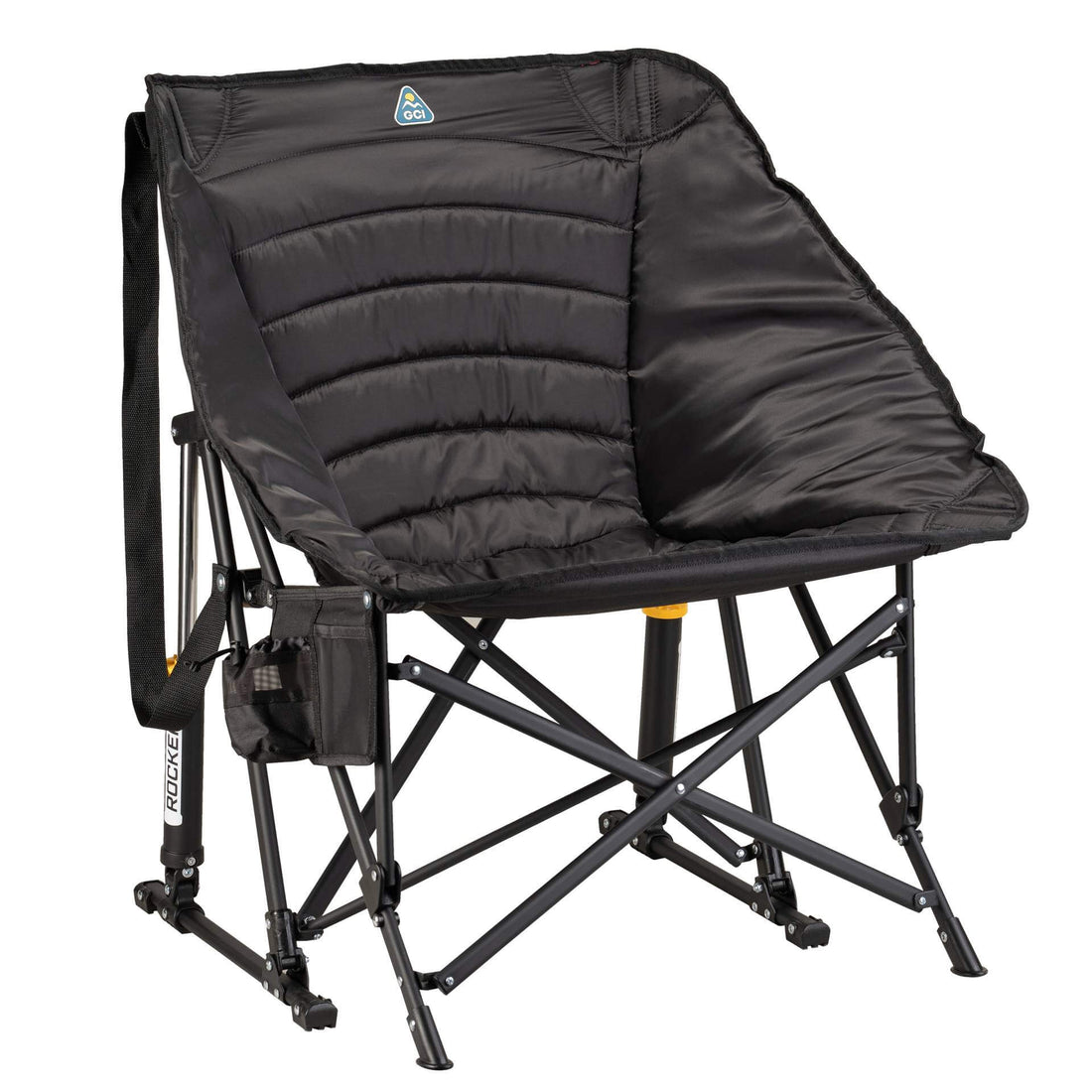 Premium All-Weather Puff Rocker - Choice 731 - RoadTrip Rocker Smooth Motion Camp Chair - Black