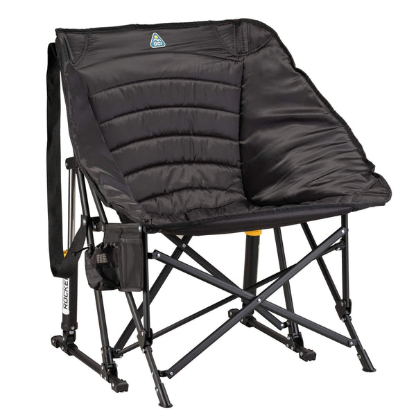 Premium All-Weather Puff Rocker - Choice 731 - RoadTrip Rocker Smooth Motion Camp Chair - Black