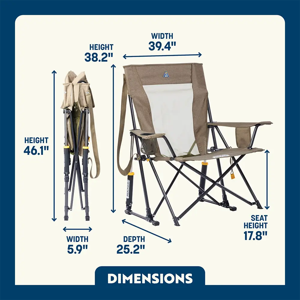 Smooth Motion Comfort Pro Rocker XL - Choice 107 - Patented Spring-Action Rocking Chair for Camping Detail