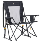 Smooth Motion Comfort Pro Rocker XL - Choice 107 - Patented Spring-Action Rocking Chair for Camping - Heathered Charcoal