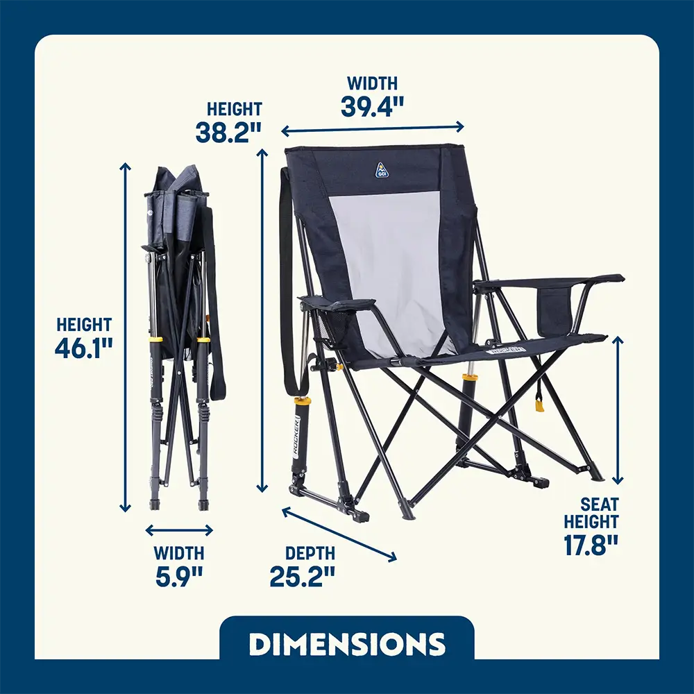 Smooth Motion Comfort Pro Rocker XL - Choice 107 - Patented Spring-Action Rocking Chair for Camping Detail